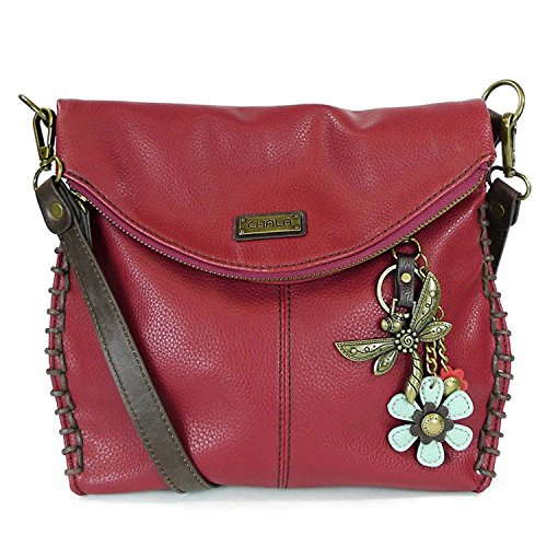 Charming Crossbody Shoulder Purse in PU Leather with Teal Butterfly Purse Charm