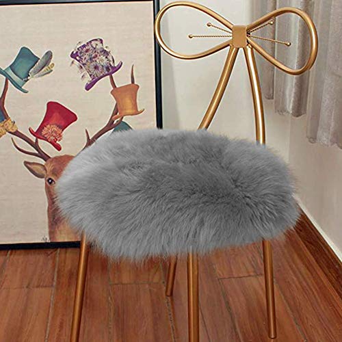 Eanpet Faux Sheepskin Chair Pad Round Cover Seat Cushion Pad Soft Fluffy Area