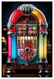 Puzzle pour Adulte 1000 pièces, en Bois, pour Style rétro, Juke-Box de Restaurant aux Couleurs Vives (D ; 1000)