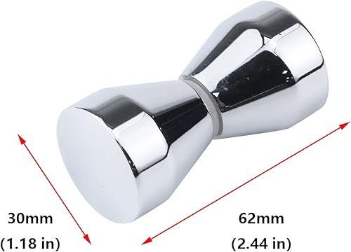 Miniatura 2 de Antrader Tirador de aleación de aluminio sólido en forma de cono con mango trasero para puerta de ducha, cromo pulido, paquete de 2