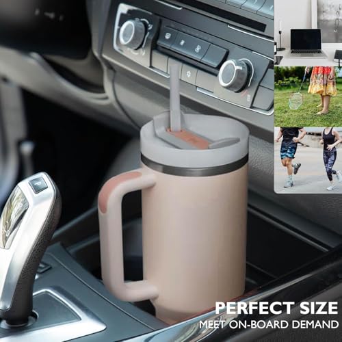 Image of SKDBPM Personalized Stainless Steel Tumbler with Handle, 1200ml Capacity, Black Insulated Travel Mug with Straw, Custom Name Design (White(3rd Generation))