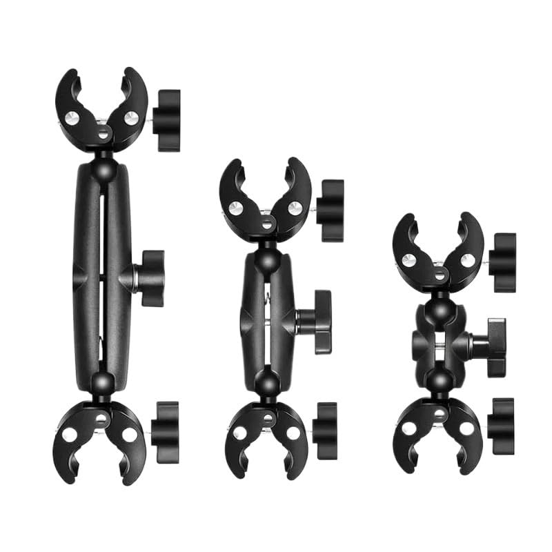 Compatibile con GOPRO Doppio Morsetto Crab Clamp per Bici | Staffa Manubrio, per Insta360, Action Camera(L)