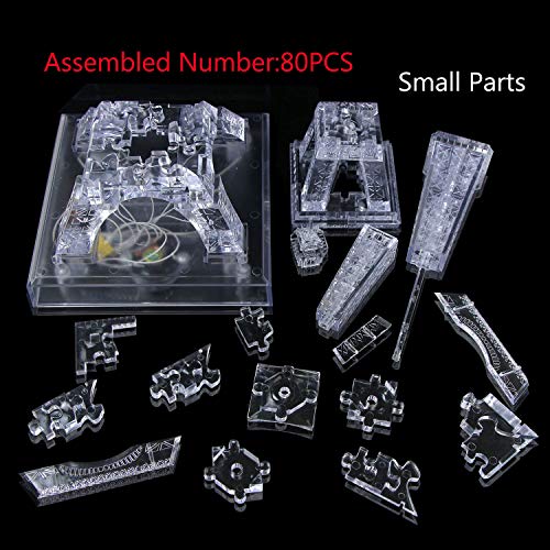 Jenilily 3D Transparent Eiffel Tower Crystal Jigsaw Puzzle Toy Gift For Kids Adults Gadget Building Blocks Brain Teaser Light-Up Base Included #TOP3