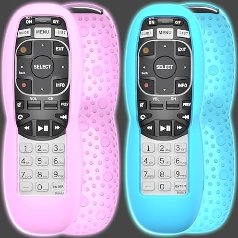 2 Pack Case for DirecTV RC73 Remote Control, Remote Cover Compatible with DirecTV Controller, Silicone Battery Cover Skin Sleeve Glow in The Dark Blue Purple Cover