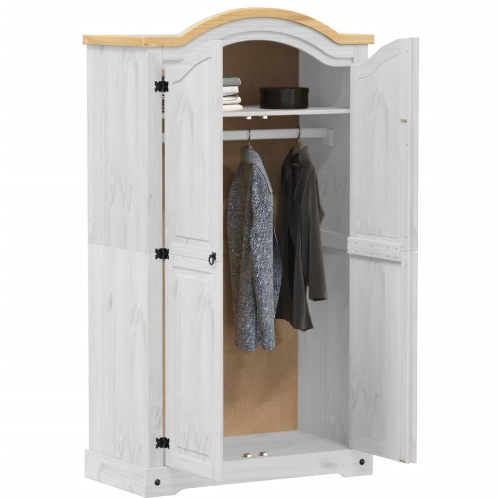 Genérico Armario Corona Madera Maciza de Pino 102x52x186 cm,Mobiliario,Armarios y Almacenamiento,Armarios roperos,4012155