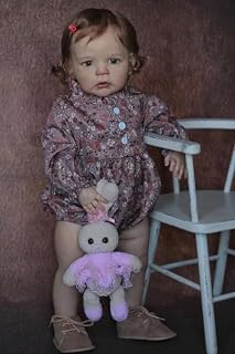 Pinky Big Size 26 Inch Realistic Reborn Baby Toddler Doll Girl Real Look Baby Doll Soft Vinyl Silicone Newborn Toddler Doll Handmade Rooted Hair Real Look Baby Doll Toy Gift