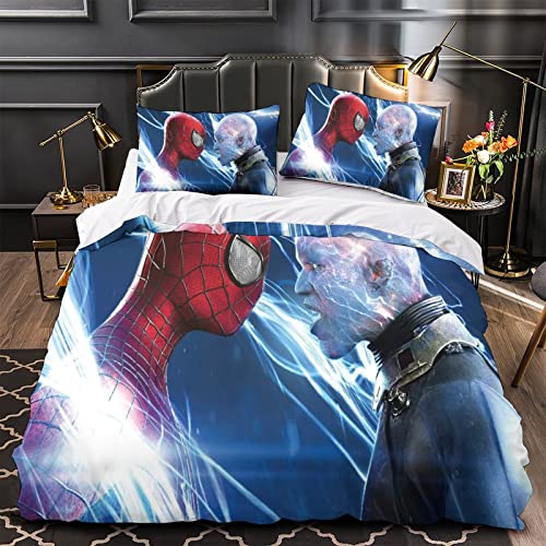 Spider-Man Quilt-Bettbezug No Way Home Schönes Muster Für Jungen Mädchen Kinder Bettbezug Aus Mikrofaser+ Kissenbezüge Single(135x200cm) Cover