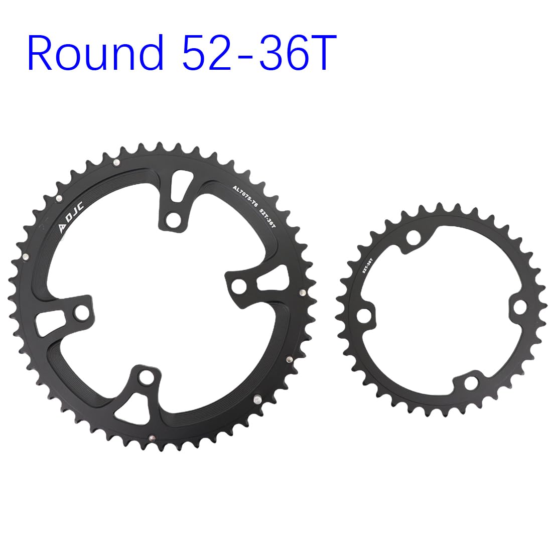Platos para Bicicletas Plato de Bicicleta Carretera 110bcd 4 Pernos Ovalado Redondo 2X Plato Doble 52t 36t Unisex