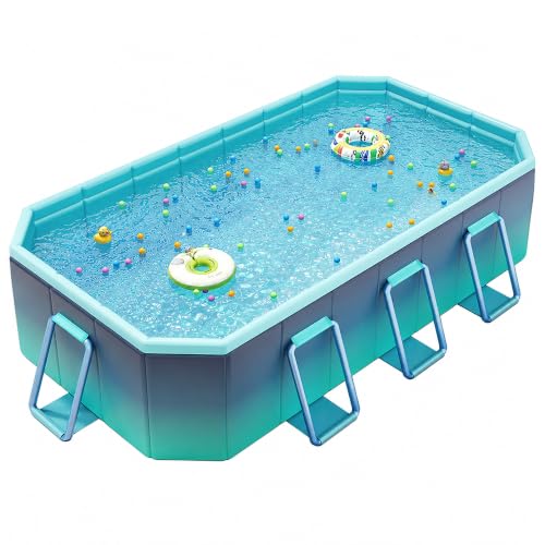 Grande Piscina Rettangolare Pieghevole Fuori Terra Non Gonfiabile