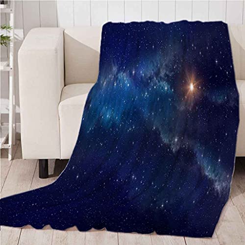 Couverture Polaire en Microfibre Premium Bleue | Impression 3D Haute Définition - 5