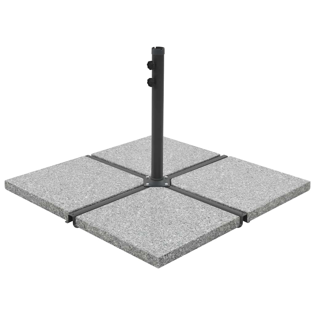 Piastre di peso per ombrellone, 4 pezzi, quadrate, grigio granito, 100 kg