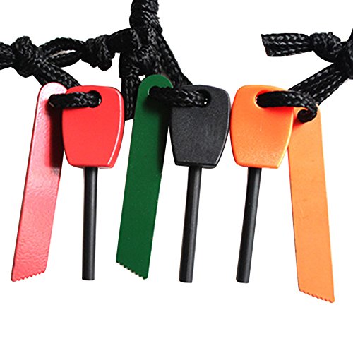 Bluelans® 3 x Fire Starter Steel Flint & Striker Survival Tool Kit – Outdoor Camping Living Survival Tool (Random Colour)