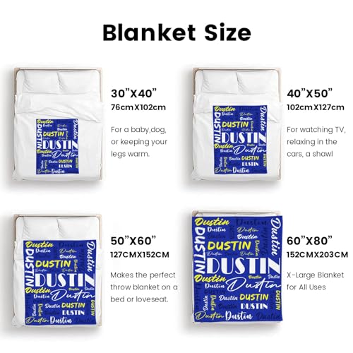 Personalized Blankets for Kids with Names Customized Blankets with Name for Adult Custom Blanket Gift for Birthday Christmas Valentines Day Gift