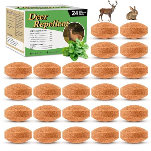 CKUKARM 24 Pack Deer Repellent Rabbit Repellent Outdoor Deer Deterrent for Plants Flower Vegetable Tree Deer Rabbit Deterrent for Yard Garden Tree