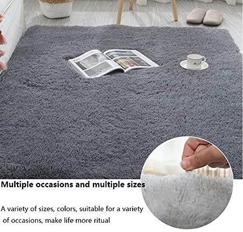 Tapis moderne en peluche douce pour salon et chambre violet