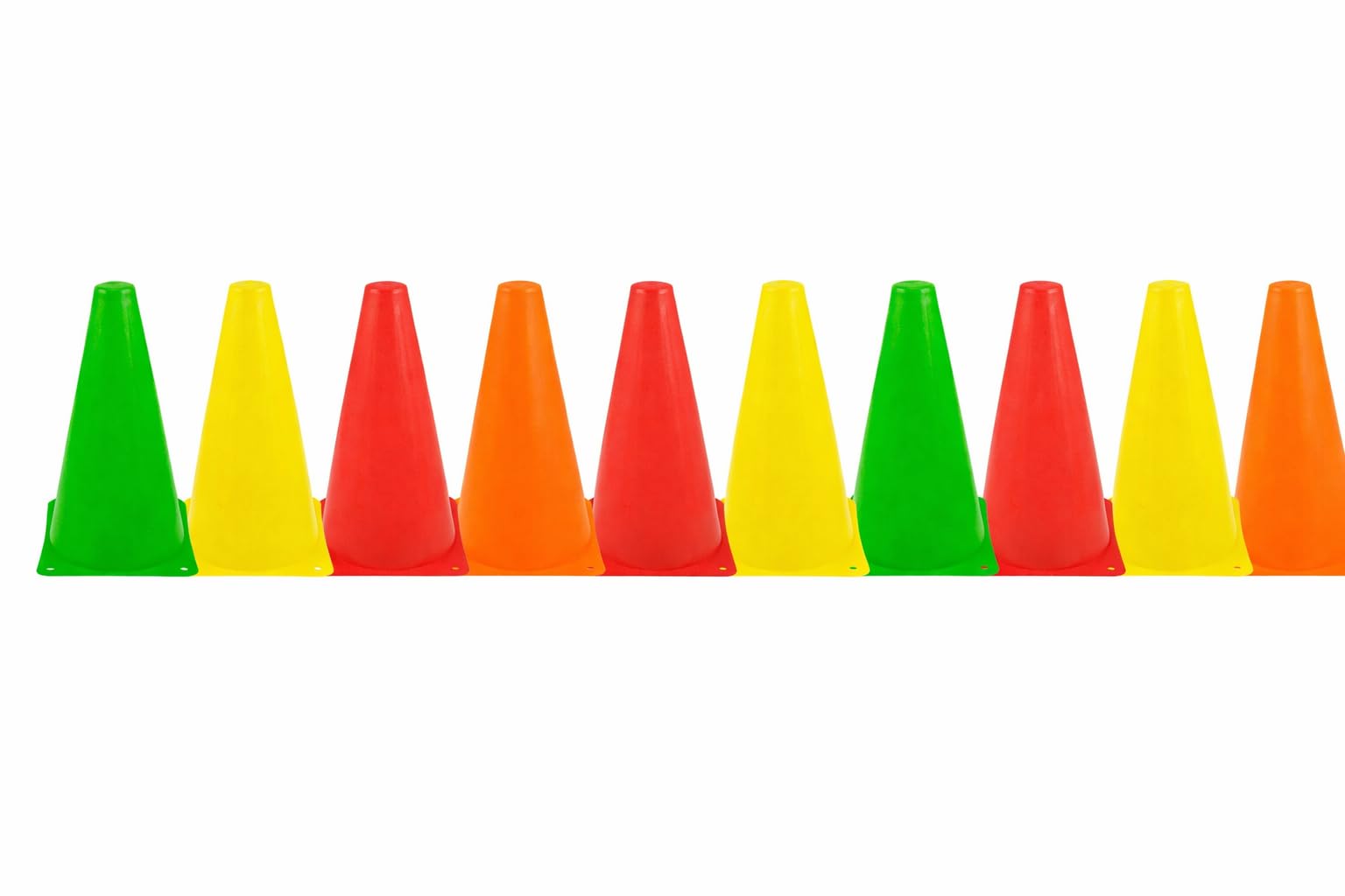 Sports Training Cones for Agility Practice, Multi Color Plastic Marker Cones with Square Base, Football Soccer Basketball Drill Cones for Kids & Adults (Pack of 10)-image-10