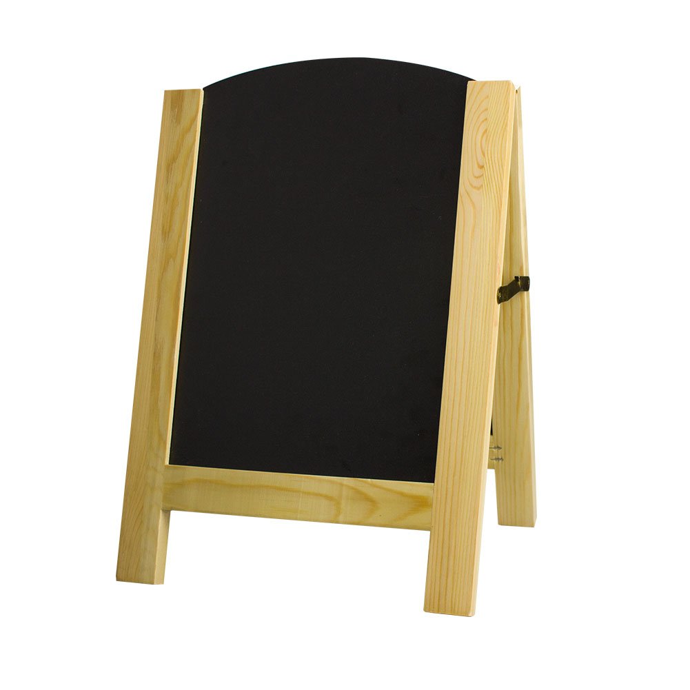 Vintage Free Standing Wooden Easel Chalkboard Sign, Rustic Style Four-Side Wood Frame Blackboard for Wedding & Kitchen Decor 10" W X 14.5" L