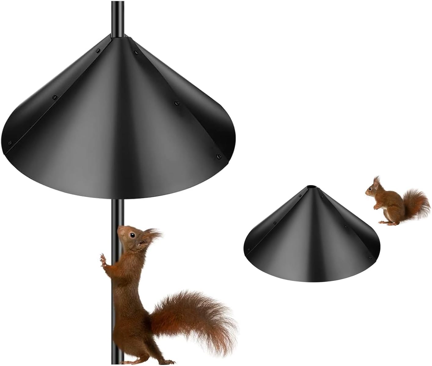 18 Inch Squirrel Proof Baffle, Black, Squirrel Baffle, Feeder Protector, Wildlife Feeder, Pole Mount, Feeding Station