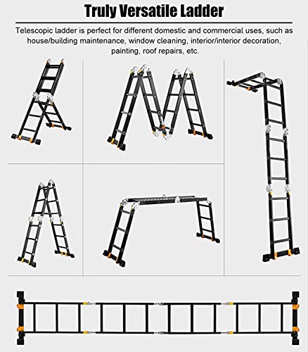 Lightweight Foldable Portable Ladders Telescoping Ladder Max Load 330Lbs Multi-Purpose Aluminum Extension Ladder Extendable Step Ladder Portable For Household Daily Or Rv Workdiy Tools Step Ladder/4 S #TOP5