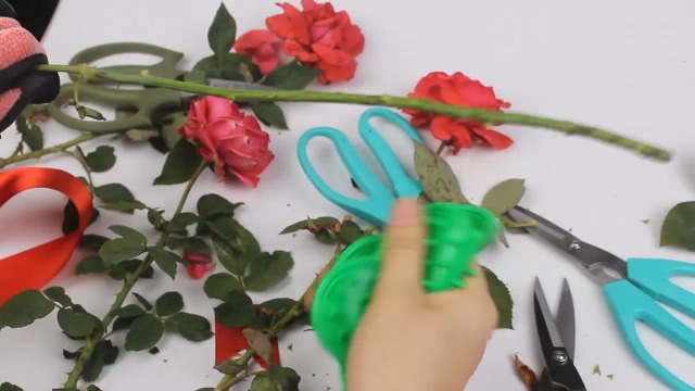 LUFOX 2pcs herramienta quitapúas para rosas de plástico miniatura 7