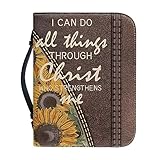 Mumeson Funda de la Biblia resistente al agua de piel sintética para mujeres y hombres, bolsa de iglesia, Girasol águ, XL