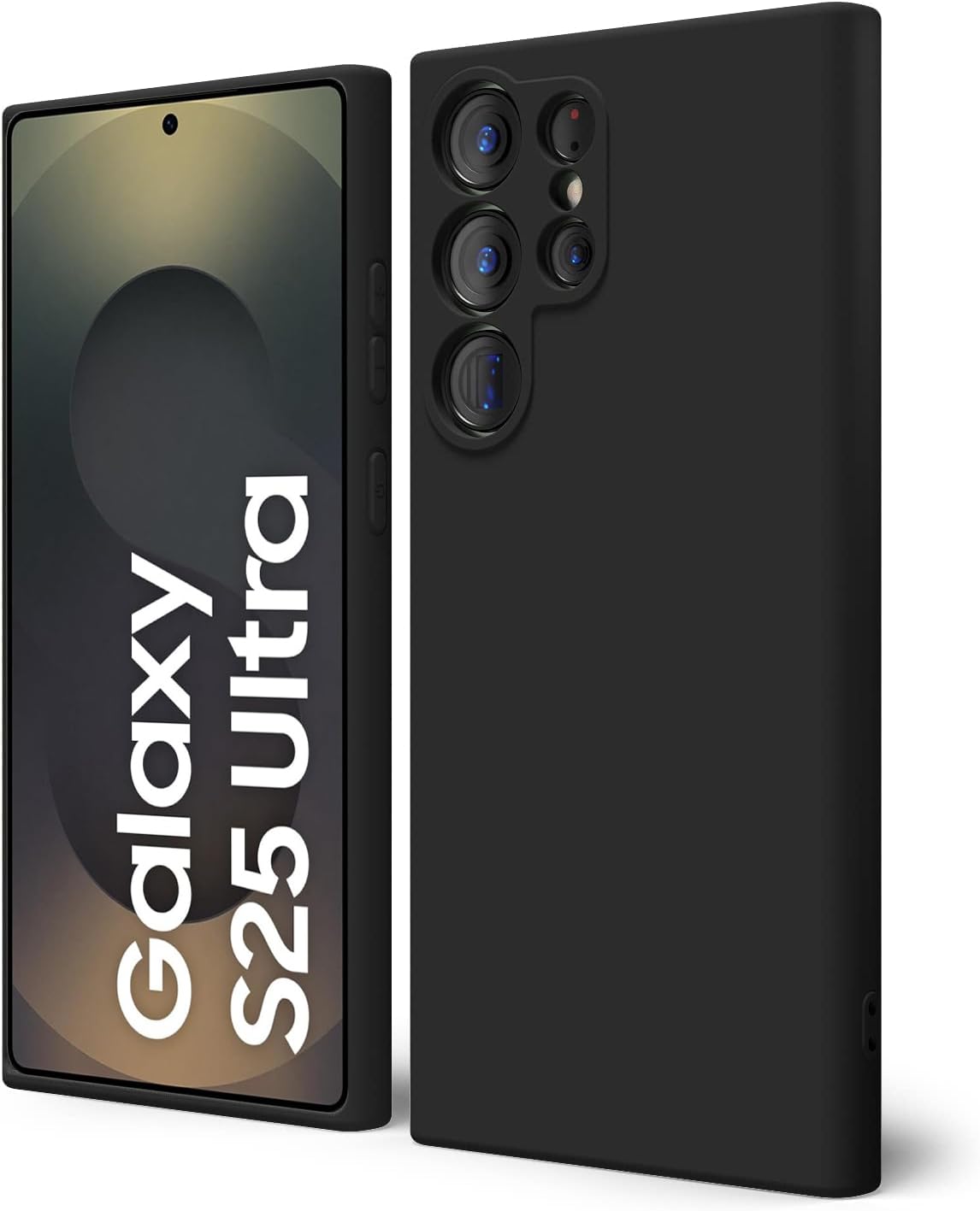 DIZORO Microfiber Candy Case Compatible for Samsung S25 Ultra 5g Smooth Touch Cushion Liquid Soft Silicone Gel Rubber Phone Cases Non-Slip Full Body Protective Shockproof Back Cover (OG Black)-image-4