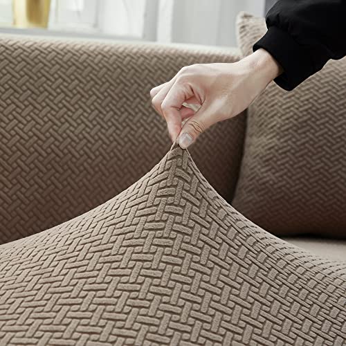 Housse de canapé velours extensible lavable avec design all-inclusive