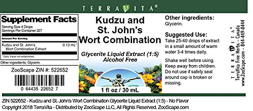 Miniatura 4 de Kudzu and St. John's Wort Extracto líquido combinado de glicerita (15) - Sin sabor (1 oz, ZIN 522652)