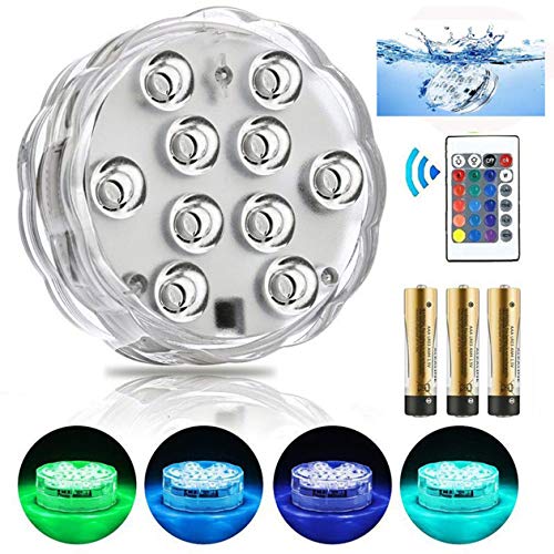 Luz de piscina con control remoto Luz sumergible RGB Bombilla LED duradera Lámpara de noche subacuática portátil (color: transparente)