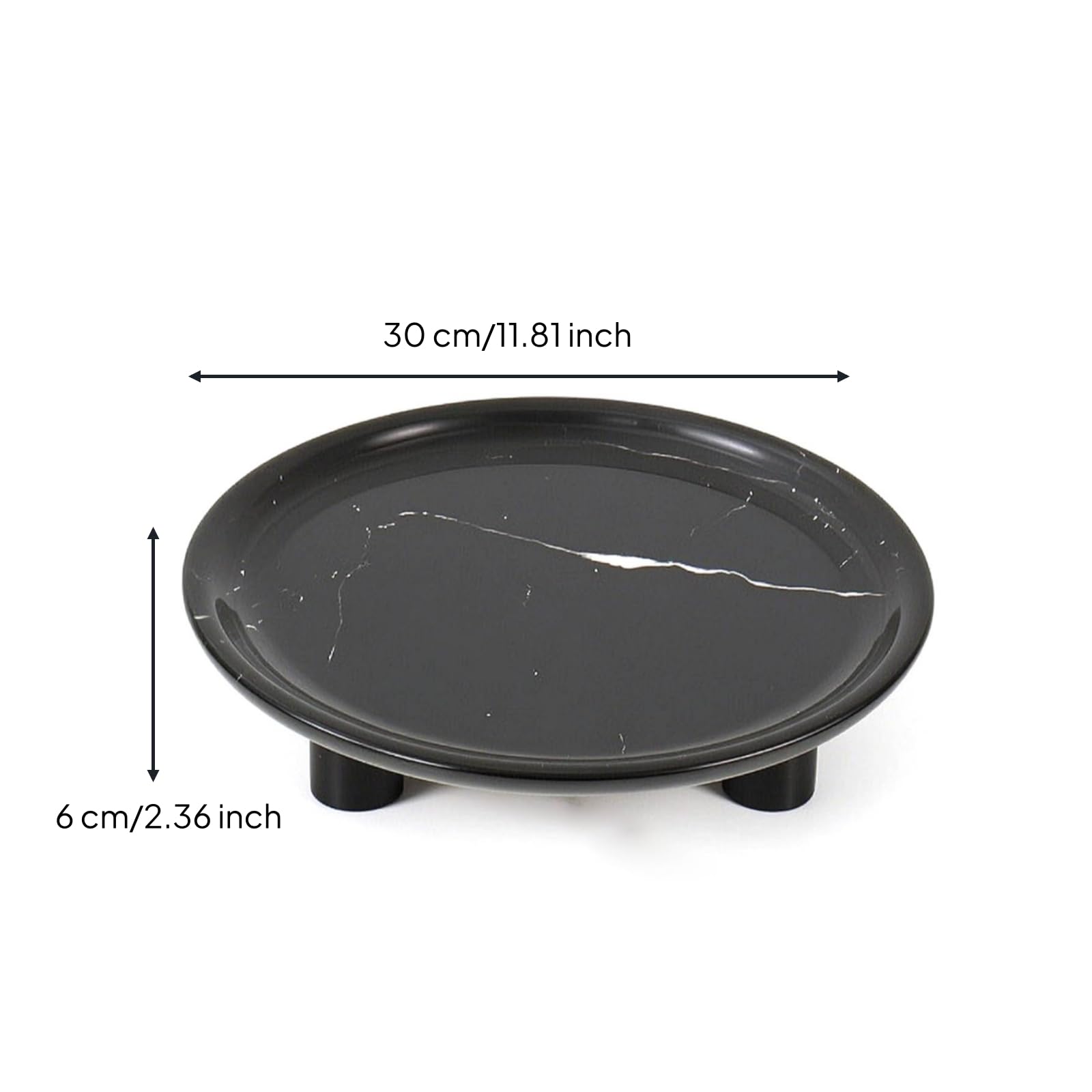 predolo Mármol Multifuncional con Base Triple Morno Tazón para Comedor, 30 Cm