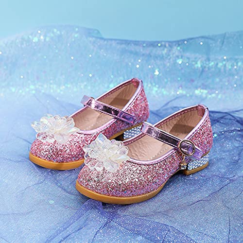 Toddler Girls Dress Flat𝐬 Glitter Princess Shoe Rhinstone𝐬 Bowknot Mary Jane Low Heels Wedding Prom Shoes for Kids3