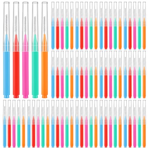 Image of 100 Pcs Interdental Brushes, 5 Sizes Braces Flossers for Cleaner Braces Brush Soft Dental Brushes Toothpicks Dental Floss Picks Dental for Braces Oral Cleaning(5 Colors)