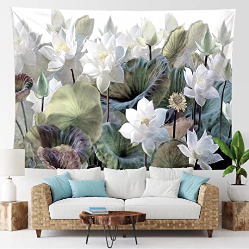 Tyanc Lotus Flower Tapestry, Abstract Watercolor Floral Tapestry, Living Room Bedroom Wall Hanging For Home Decoration thumb #1
