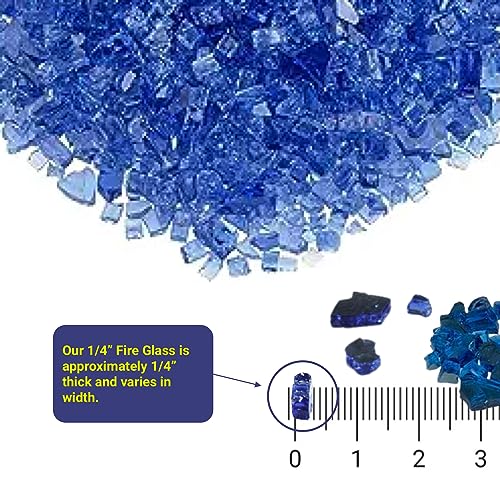 Image of American Fireglass 10-Pound Fire Glass with Fireplace Glass and Fire Pit Glass, 1 /4-Inch, Cobalt Blue