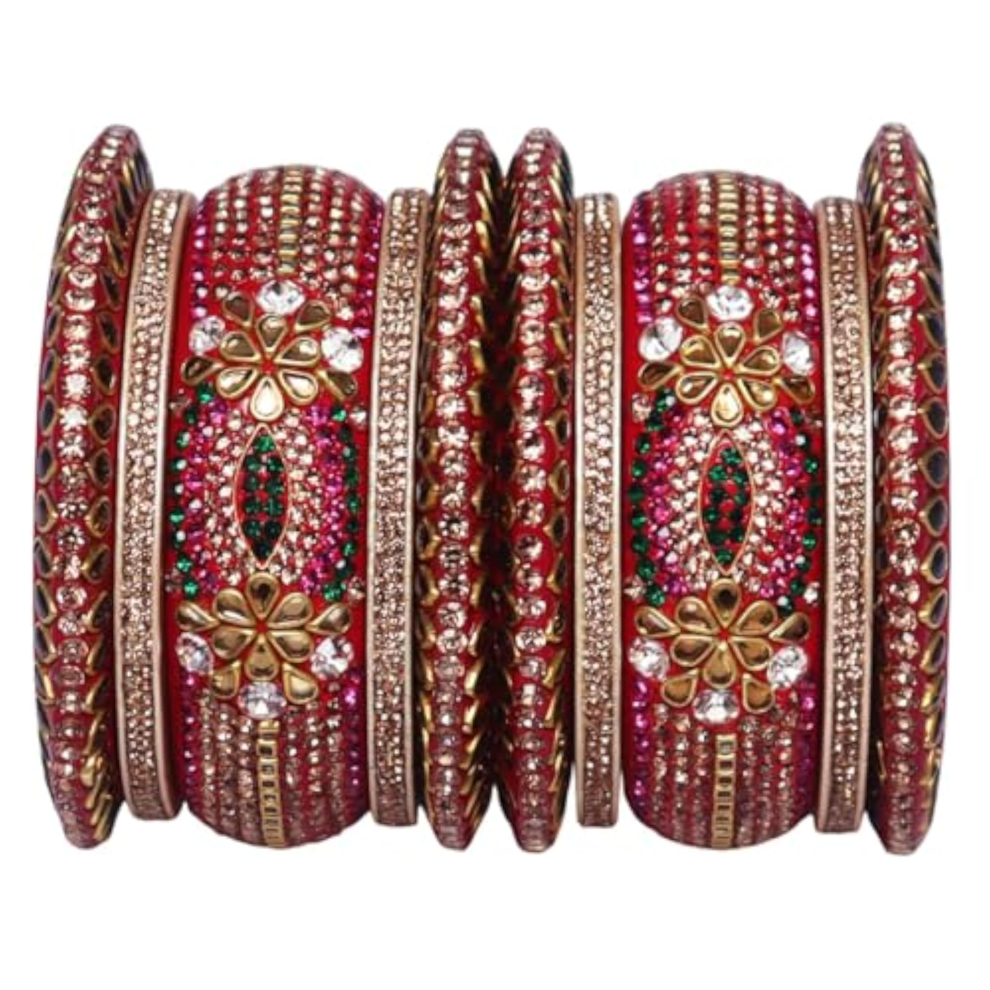 Karwa Chauth Special Kundan-Stones Lac Bangles Set