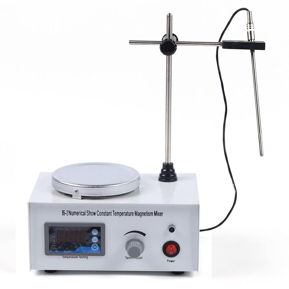 Agitatore magnetico con piastra riscaldante da 300 W, con indicatore digitale della temperatura, regolazione della velocità, 1000 ml, per laboratorio
