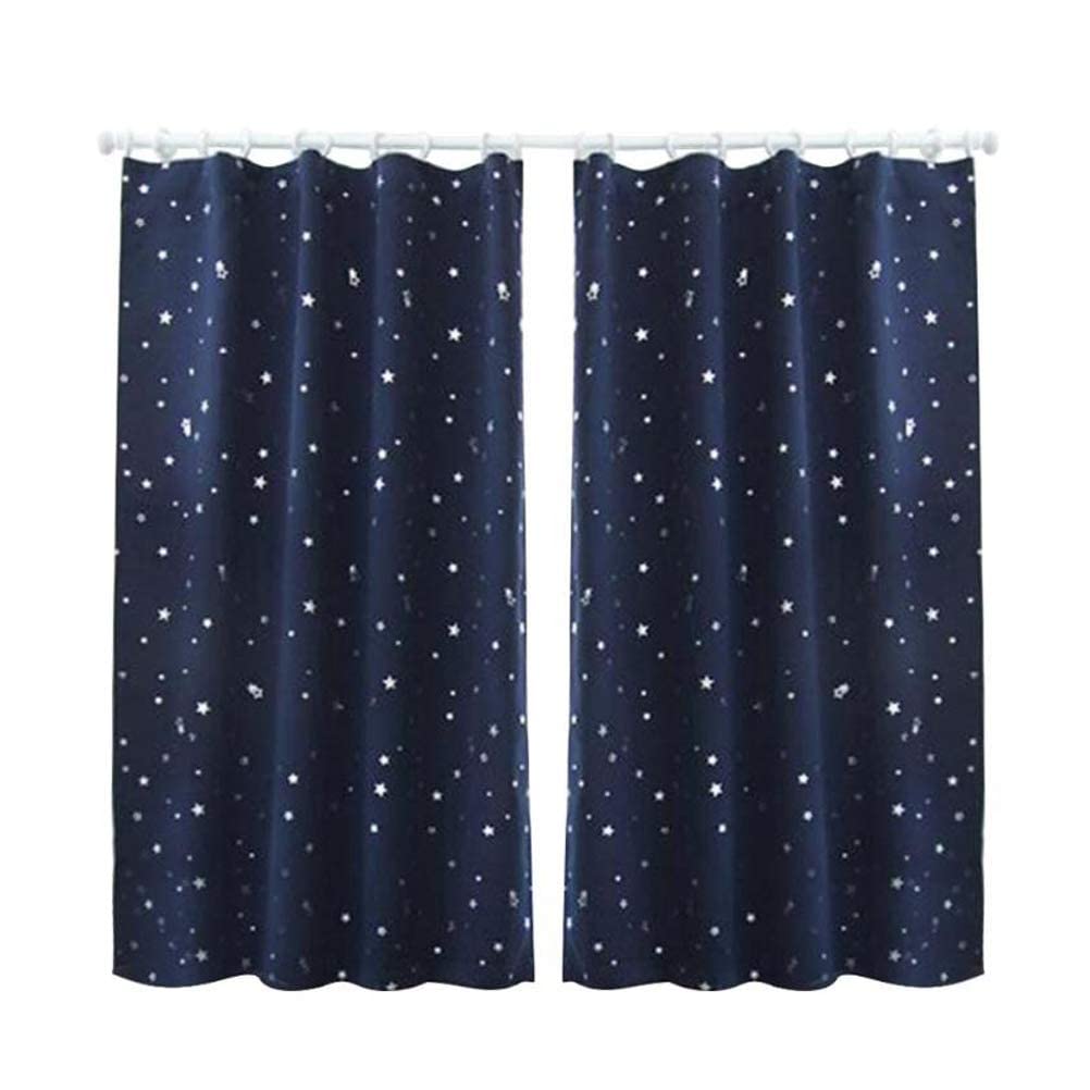 Rideau semi-transparent navy blue 100x130 cm pour tamiser la lumière du salon