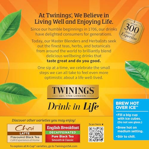 Image of Twinings of London Naturally Decaffeinated Earl Grey Tea 24-Count K-Cups (Pack of 2)