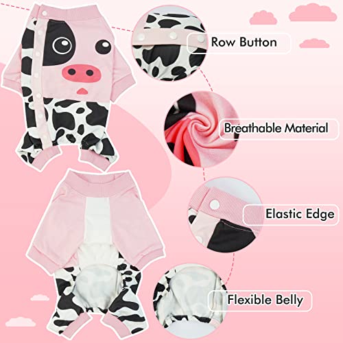 Ikipuko Dog Pajamas With Button, Cartoon Pattern Pet Pjs Pet Hair Shedding Onesie For Cats Small Medium Dogs, 4 Legged Shirt Pet Jumpsuit Outfit For Spring Autumn(Pig-M) #TOP1
