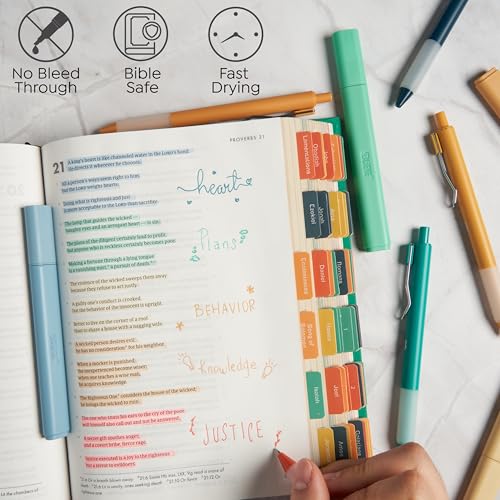 Image of BLIEVE - Aesthetic Highlighters and Gel Pens With Soft Ink and Chisel Tip, Bible Highlighters and Pens No Bleed, Dry Fast Easy to Hold, for Bible Journaling Planner School Supplies (VINTAGE)