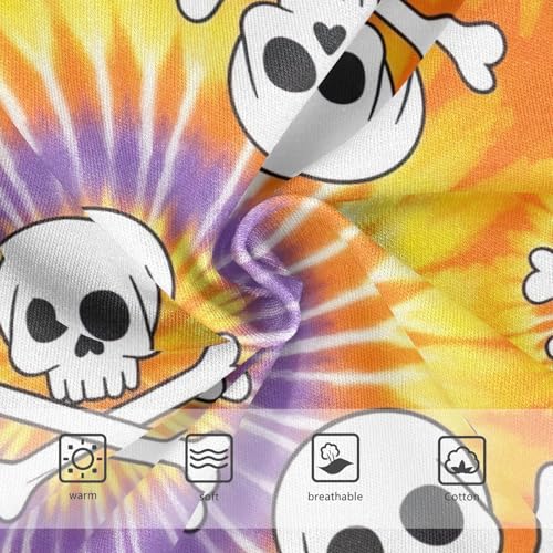 CHIFIGNO Boys Underwear Cotton Briefs Printed Soft Toddler Boys Underwear Briefs, Cartoon Skull Tie Dye Orange3