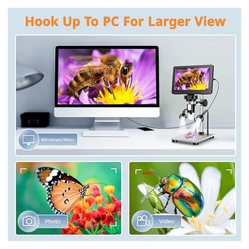 Microscopio digital de 1200x aumentos con conexion USB y 10 luces LED regulables 5