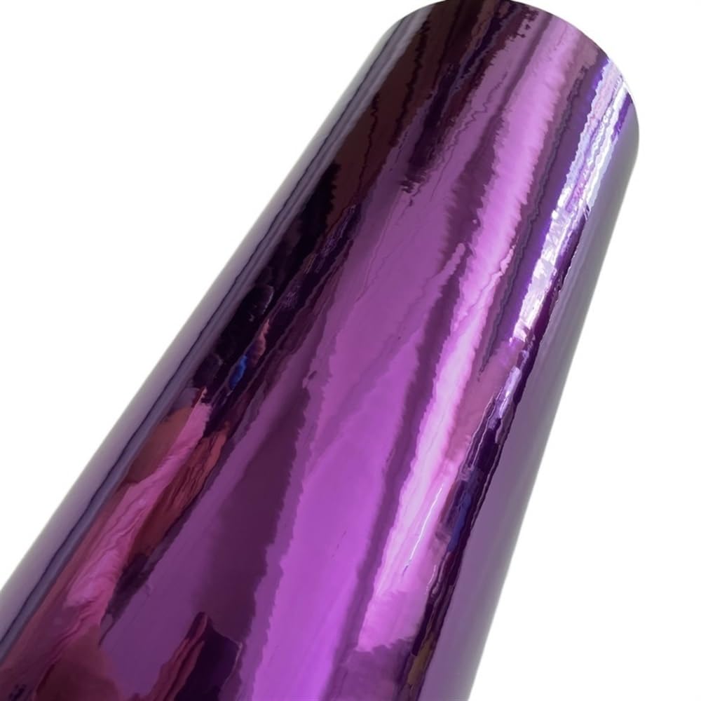 Carbon Folie Dehnbare, blaugrüne, Blaue Chrom-Spiegel-Vinylfolie for Motorrad, Roller, Auto(Purple,50cm x 200cm)