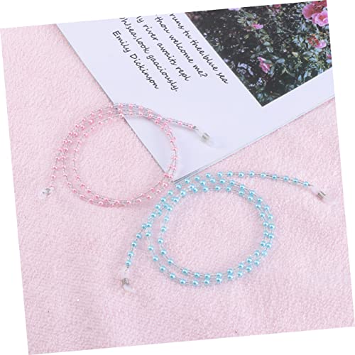 LIFKOME 2pcs Sunglasses Strap Sunglass Retainer Strap Eyewear Lanyard Bead Glasses Strap Eyeglasses Holder Strap Sunglass Holder Strap Sunglass Chain Pearl Eyeglasses Strap Eyeglass Bands