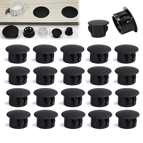 Image of Hole Plugs - Black Plastic Nylon Hole Covers (30 mm - 12 pcs)