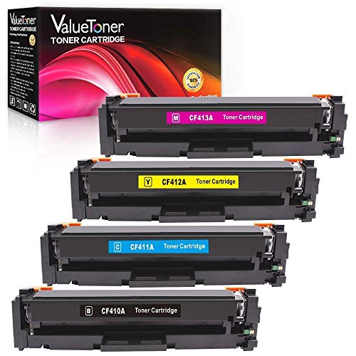 Valuetoner Compatible Toner Cartridges Replacement for HP 410A CF410A CF411A CF412A CF413A Color LaserJet Pro MFP M477fnw M477fdn M477fdw M452dn M452nw M452dw M477 M452 (Black/Cyan/ Magenta/Yellow)