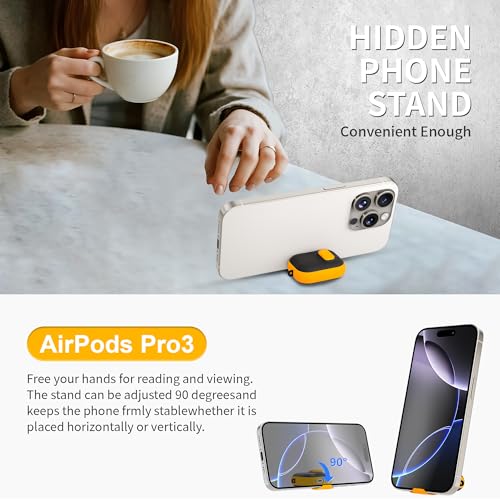 Image of for AirPods Pro 3 Case with Lock,TPU Leather Texture Durability Anti-Lost & Shockproof Protective Cover Accessories with Cleaning Kit in Keychain for Apple iPod Pro 3rd Generation 2025(Yellow /Black)