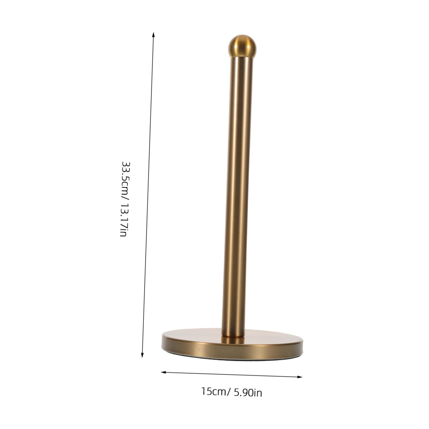 Porta Rotolo Carta da Cucina in Acciaio Inossidabile Dorato Supporto da Tavolo Stabile senza Foratura Compatibile con Standard e Jumbo Compatto per Bagno e Cucina