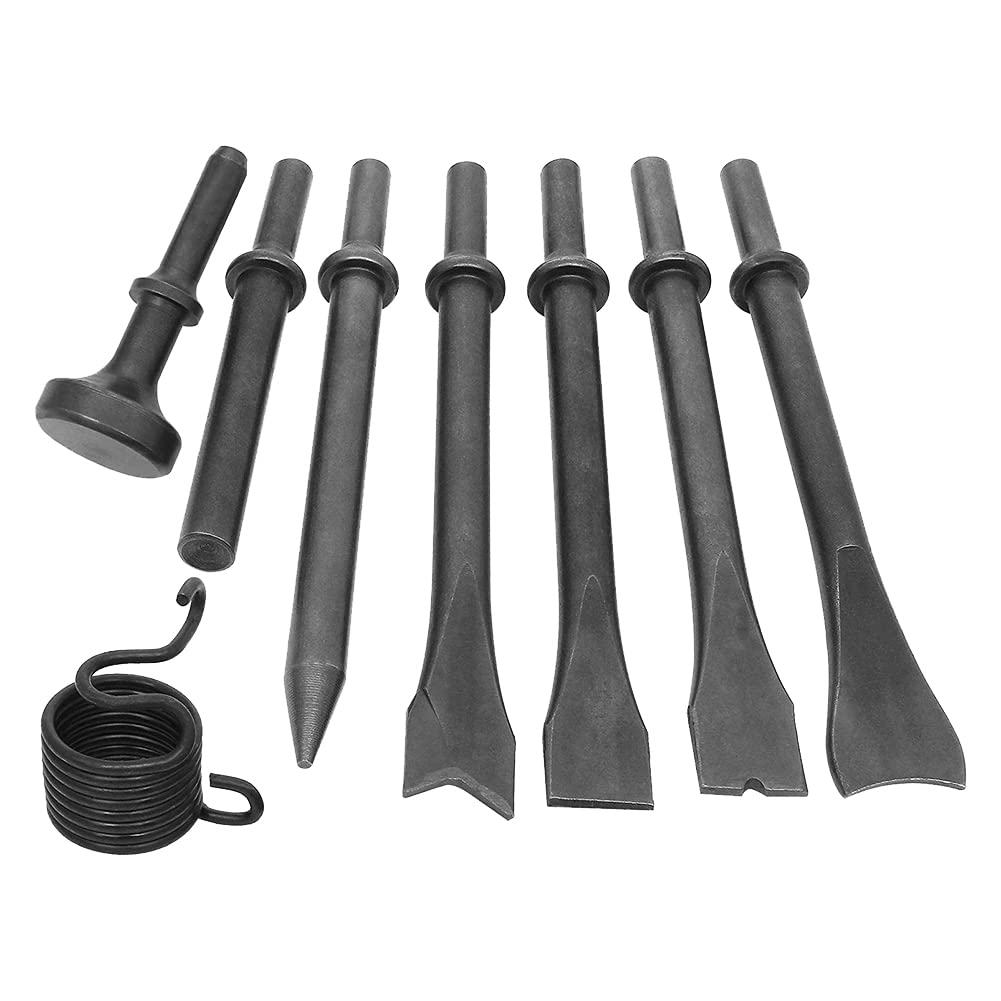 8 Pcs Pneumatique Ciseau Air Marteau Poinçon Outil D'Écaillage Pneumatique Ciseau Air Hamme Couper la Rouille