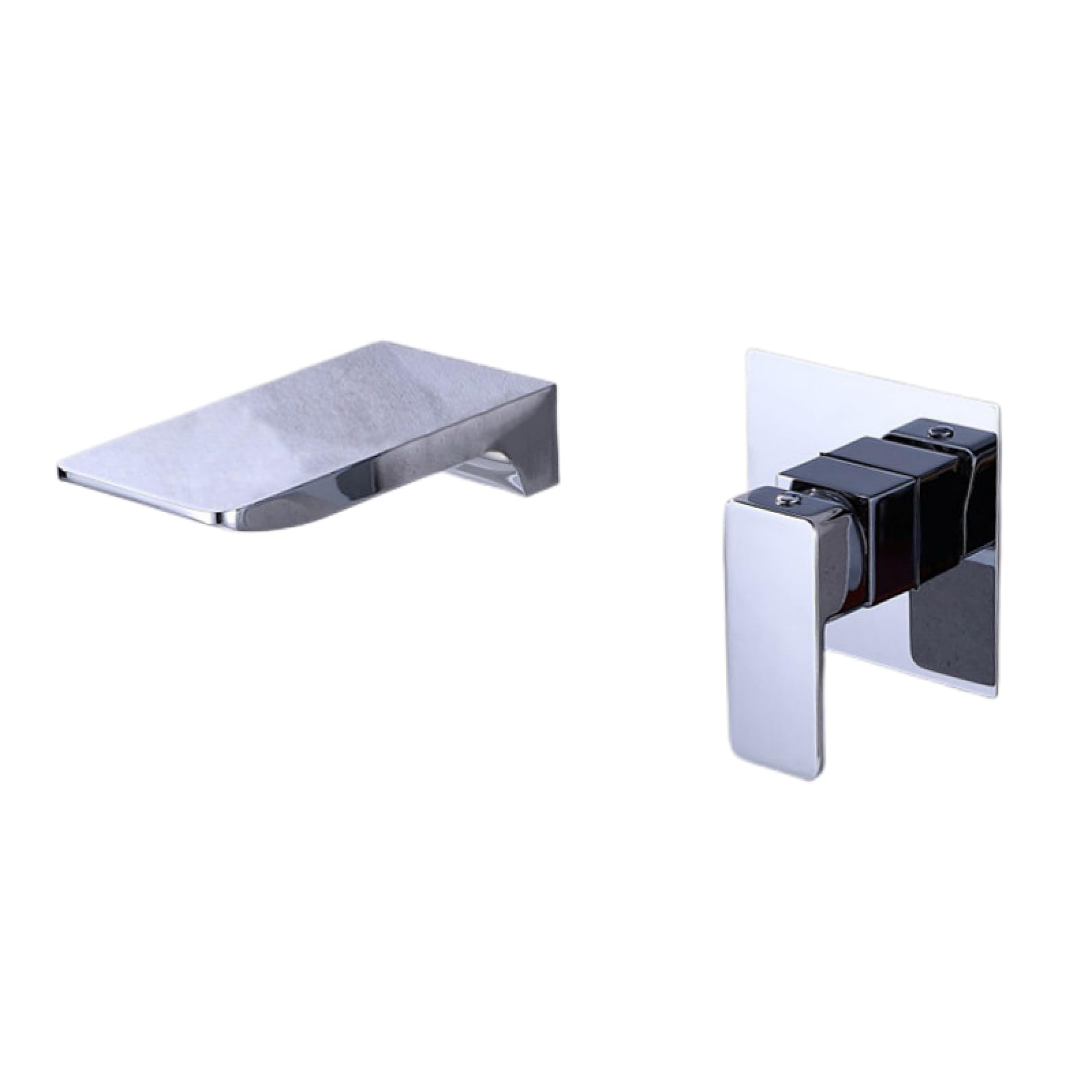 Robinet de cascade murale en cuivre de luxe noir argenté pour vasque d'hôtel de prestige
